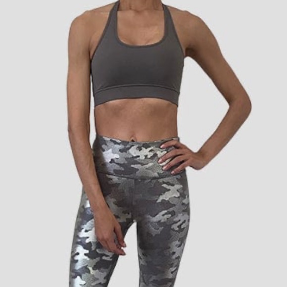 La Vie En Rose Active Strappy Back Grey Sports Bra - Picture 1 of 5